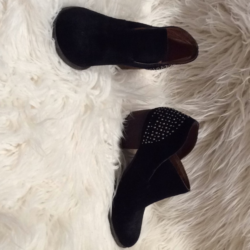 Black suede booties